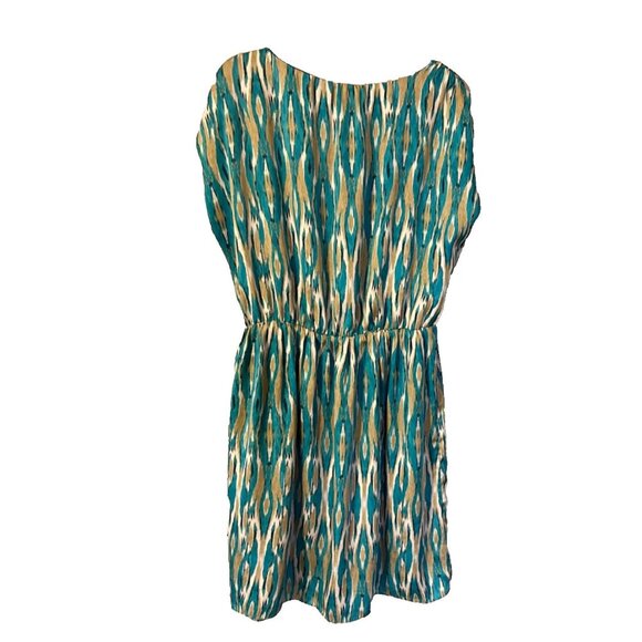 Michael Kors Dress  L Large 10 12 14 Blue Green Tan White Summer Lightweight - Picture 5 of 6